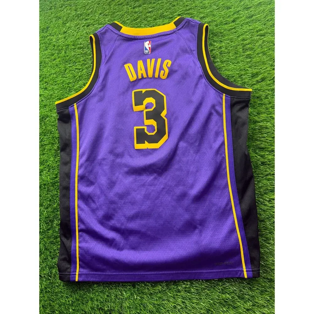 Nike Jordan Anthony Davis Lakers Statement Jersey Purple Size L 48 #3 Casual